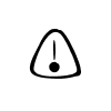 complex setup icon showing an exclamation mark inside a rounded triangle on a white circular background