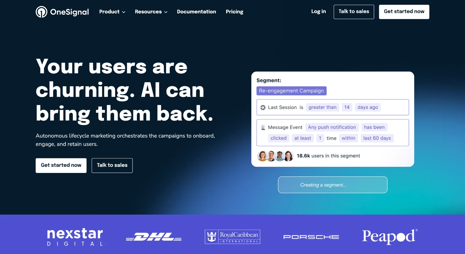 OneSignal push notification platform